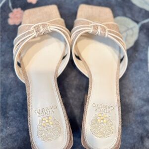 Vince Camuto Tan Sandals with Crisscross Straps